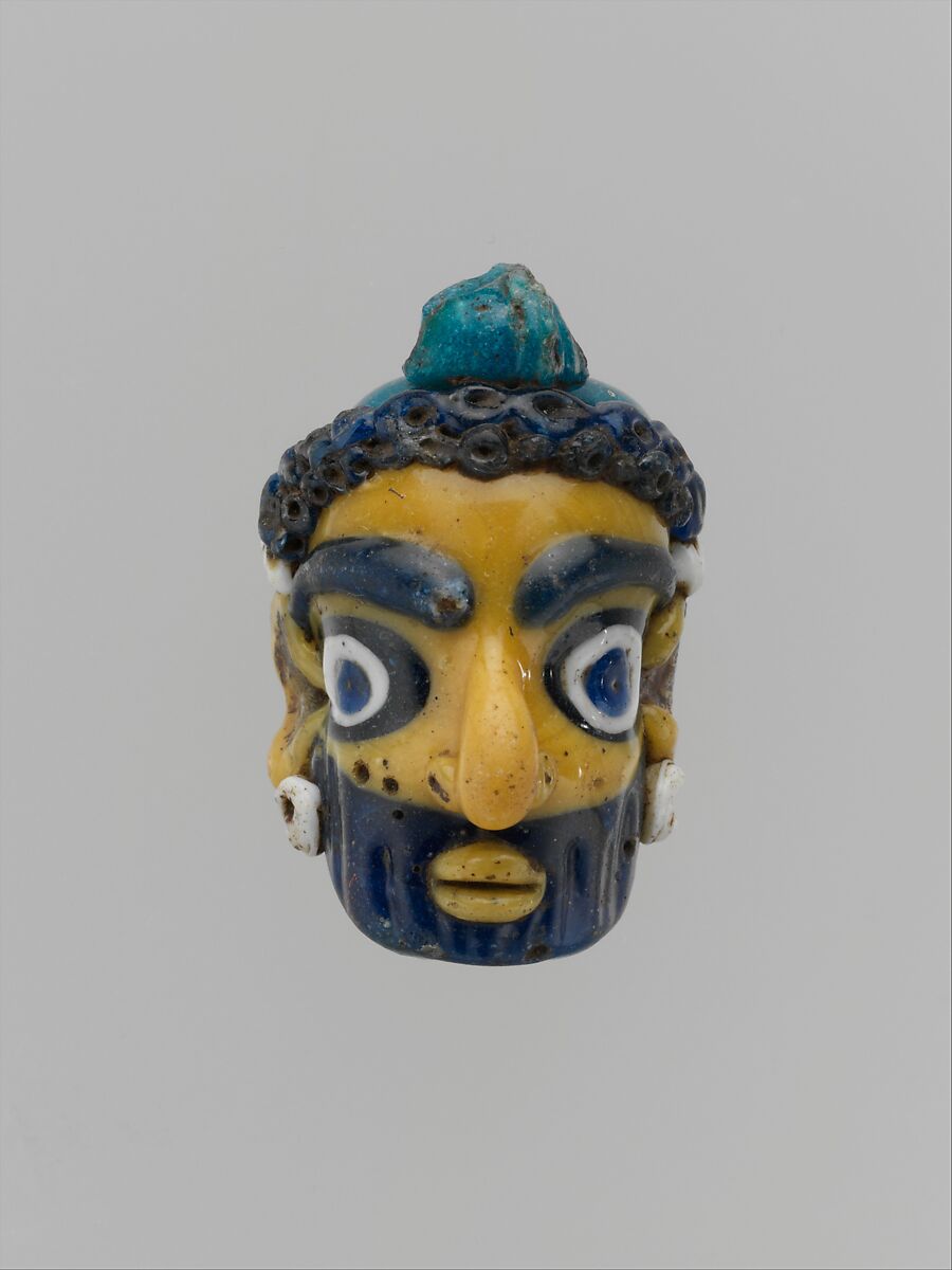 Glass head pendant, Glass, Carthaginian 