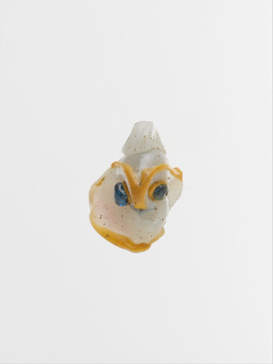 Glass pendant in the form of a demonic mask, Glass, Phoenician 