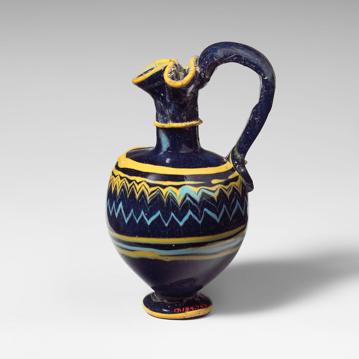 Glass oinochoe (perfume jug), Glass, Greek, Eastern Mediterranean 