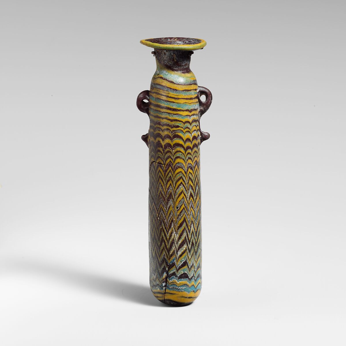 Glass alabastron (perfume bottle), Glass, Greek, Eastern Mediterranean 