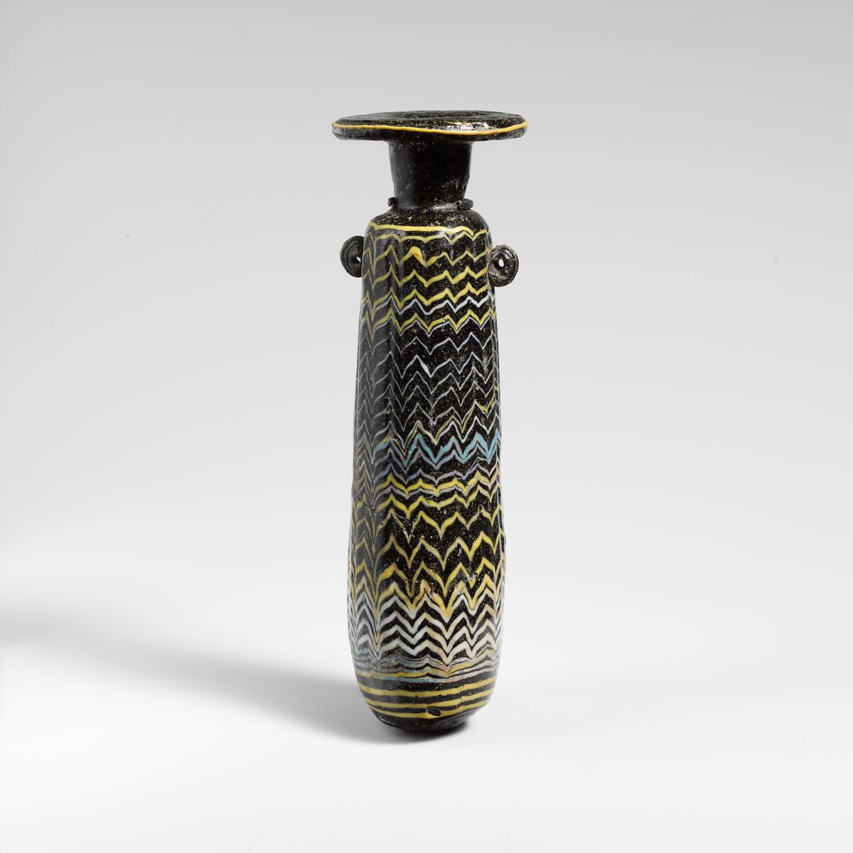 Glass alabastron (perfume bottle), Glass, Eastern Mediterranean or Italian 