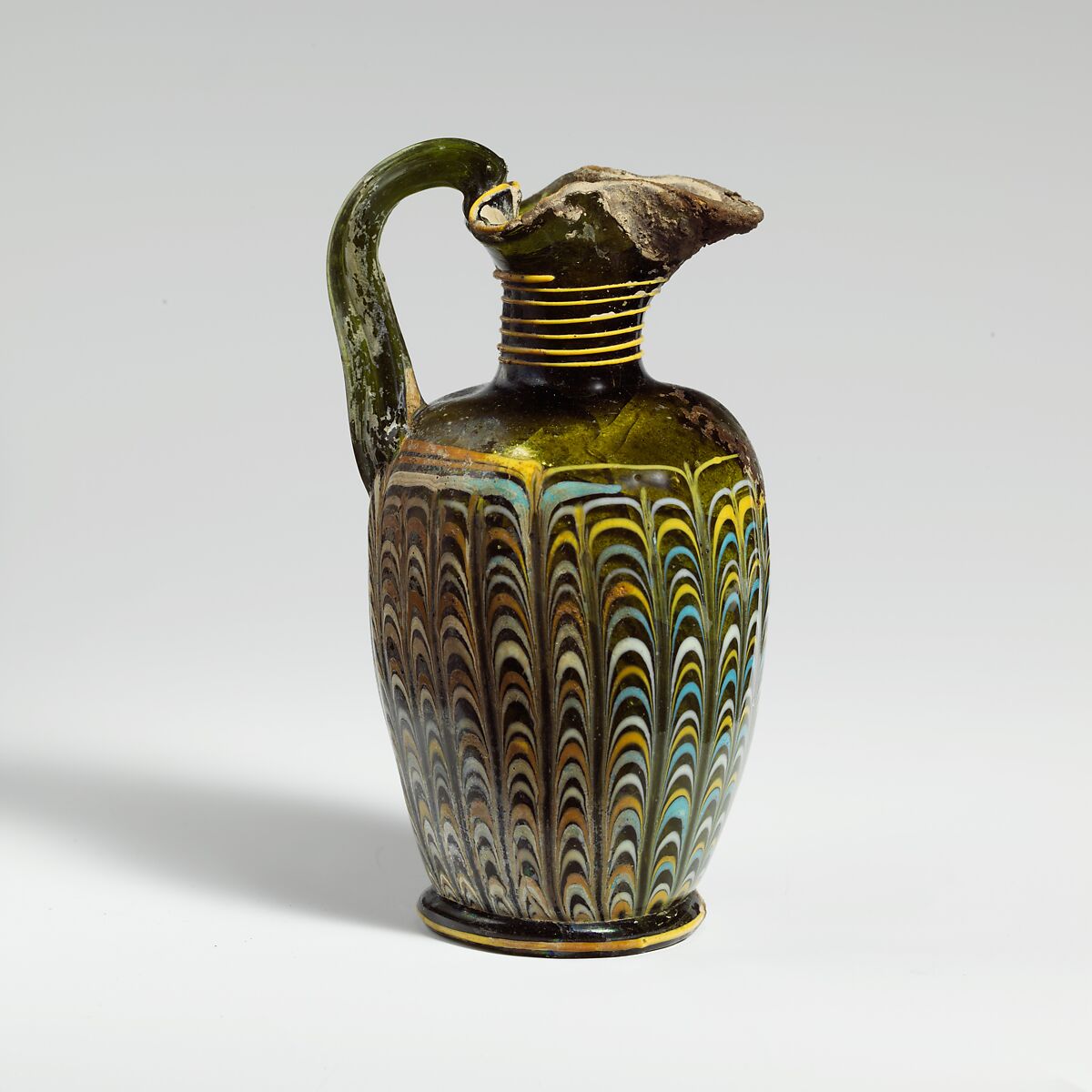 Glass oinochoe (perfume jug), Glass, Eastern Mediterranean or South Italian 