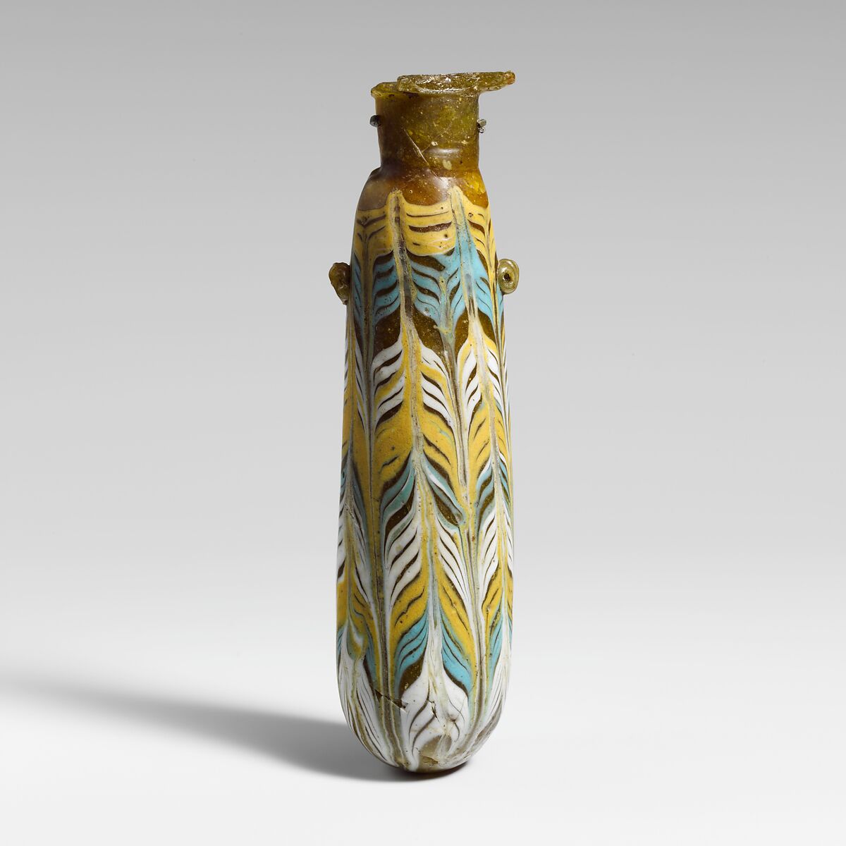 Glass alabastron (perfume bottle), Glass, Greek, Eastern Mediterranean 