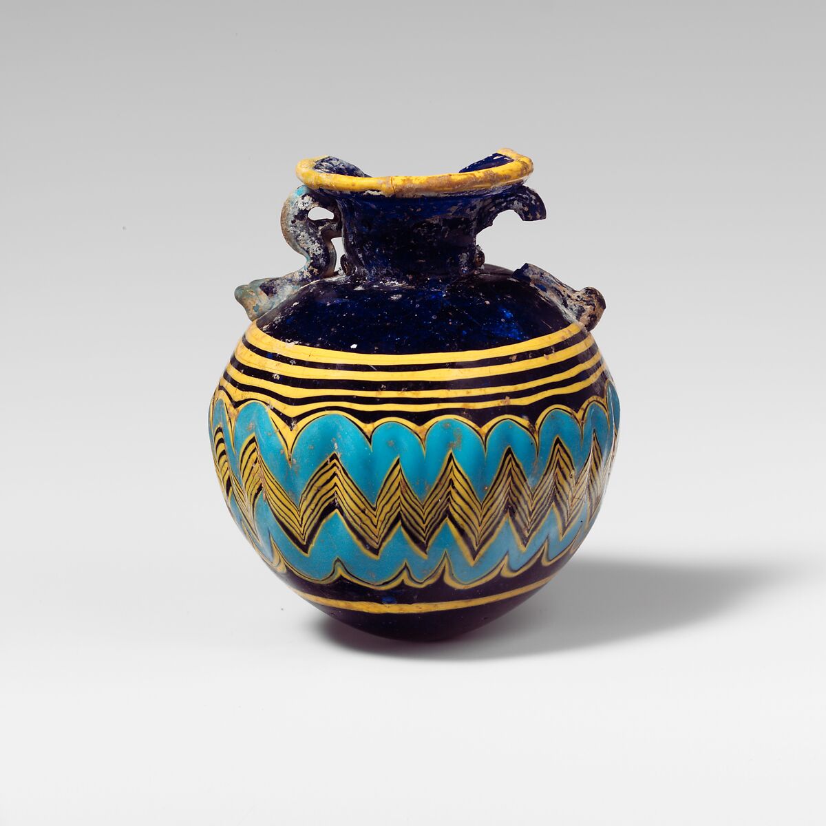 Glass aryballos (perfume bottle), Glass, Greek, Eastern Mediterranean 