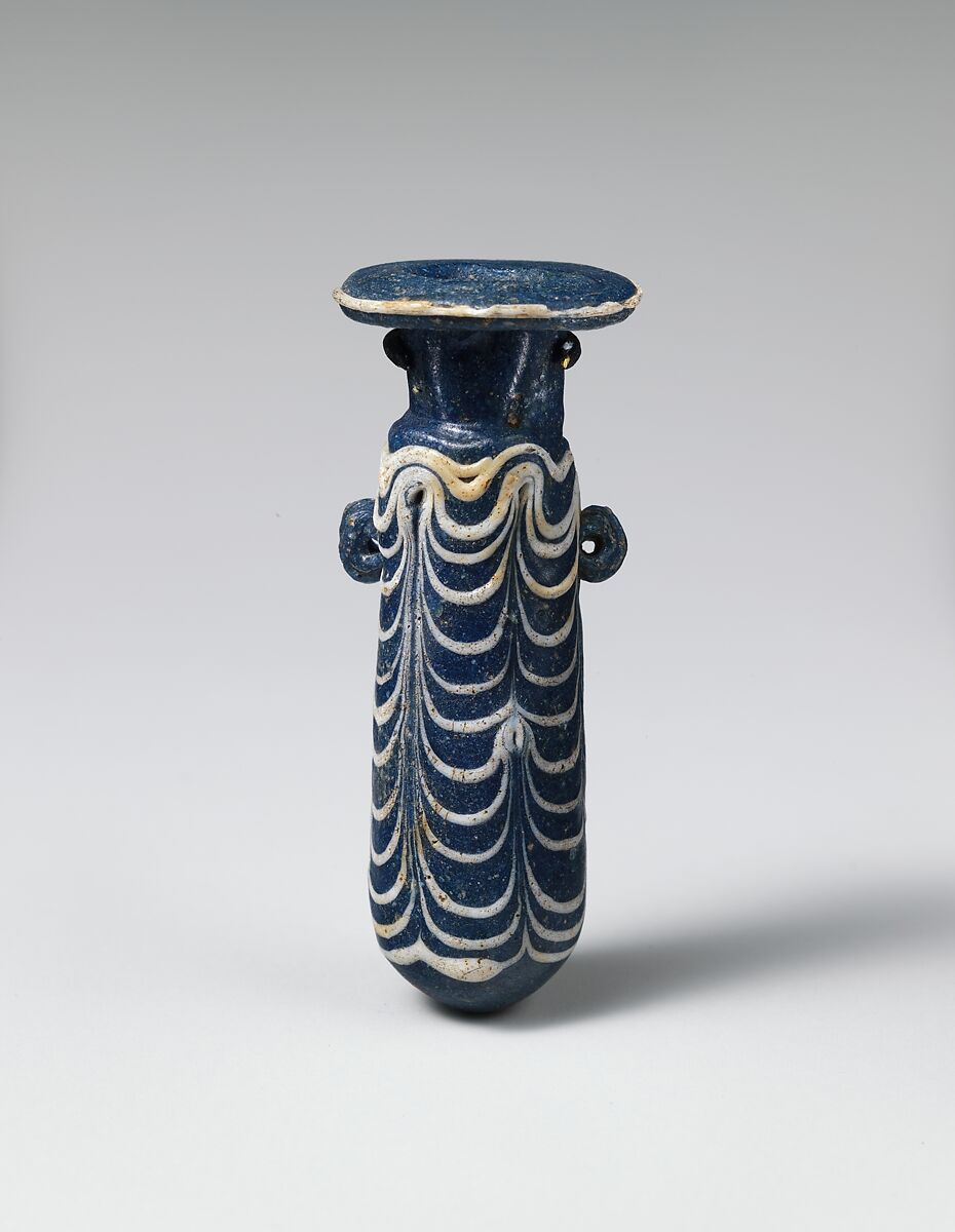 Glass alabastron (perfume bottle), Glass, Greek, Eastern Mediterranean 