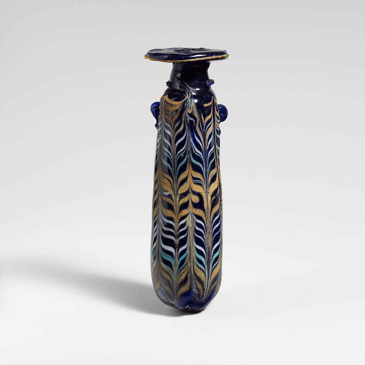 Glass alabastron (perfume bottle), Glass, Greek, Eastern Mediterranean or Italian 
