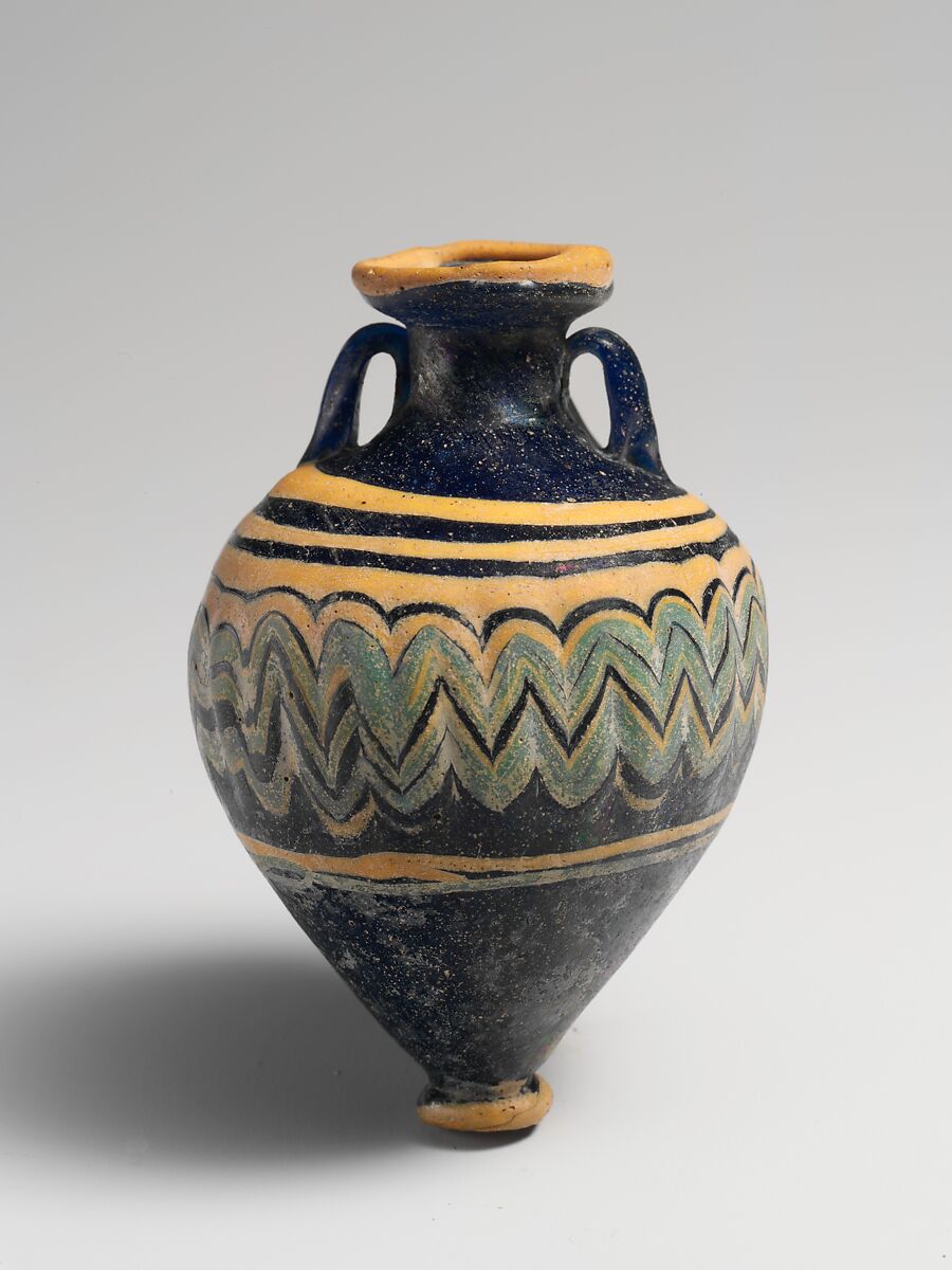 Glass amphoriskos (perfume bottle), Glass, Greek, Eastern Mediterranean 