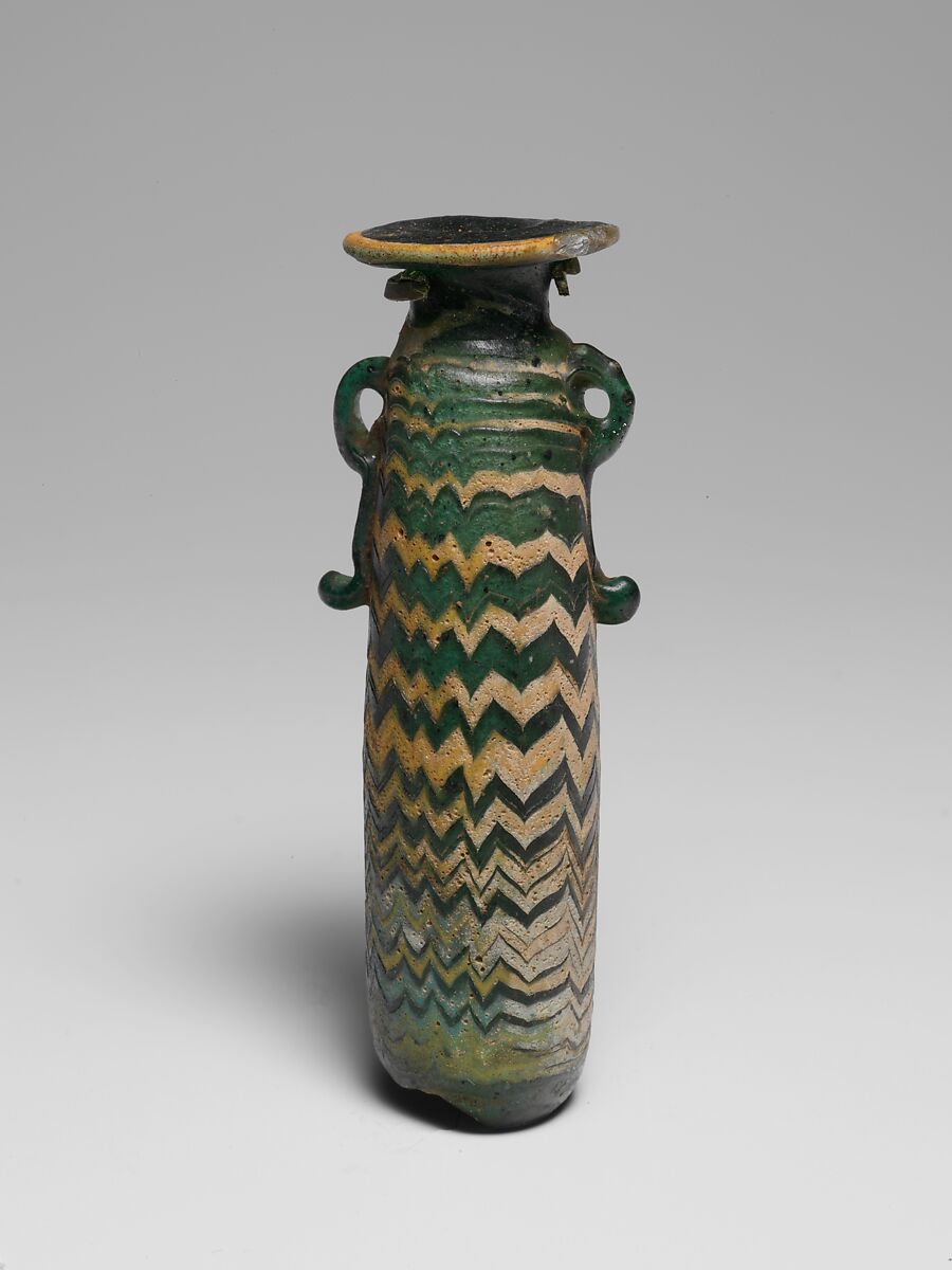 Glass alabastron (perfume bottle), Glass, Greek, Eastern Mediterranean 