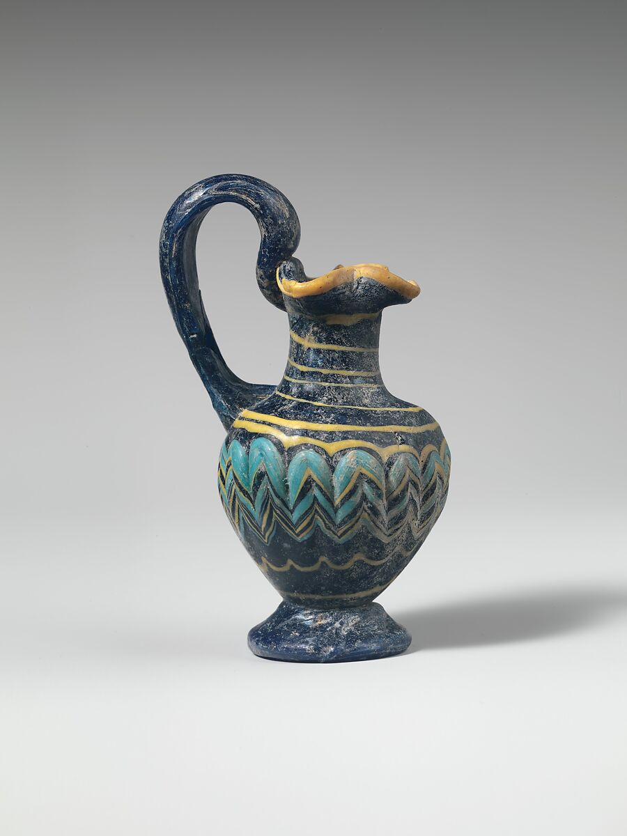 Glass oinochoe (perfume jug), Glass, Greek, Eastern Mediterranean 