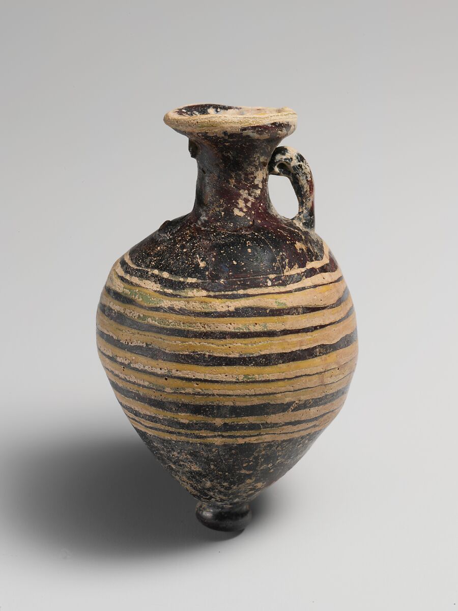 Glass amphoriskos (perfume bottle), Glass, Greek, Eastern Mediterranean 