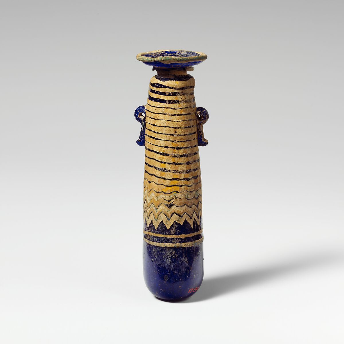 Glass alabastron (perfume bottle), Glass, Greek, Eastern Mediterranean 