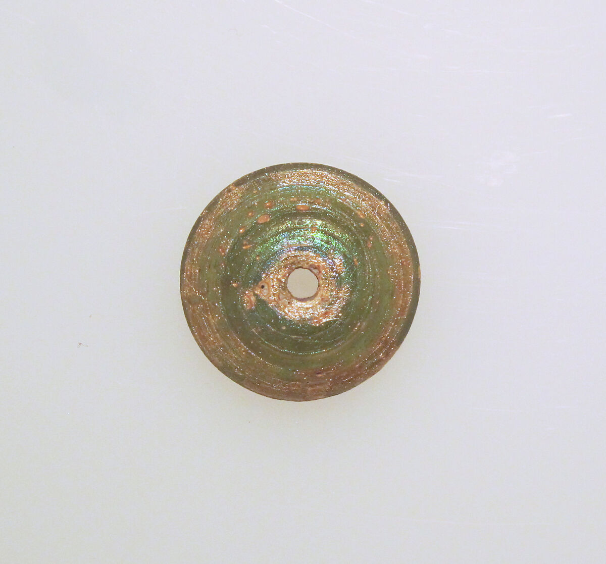 Glass spindle whorl, Glass, Roman 