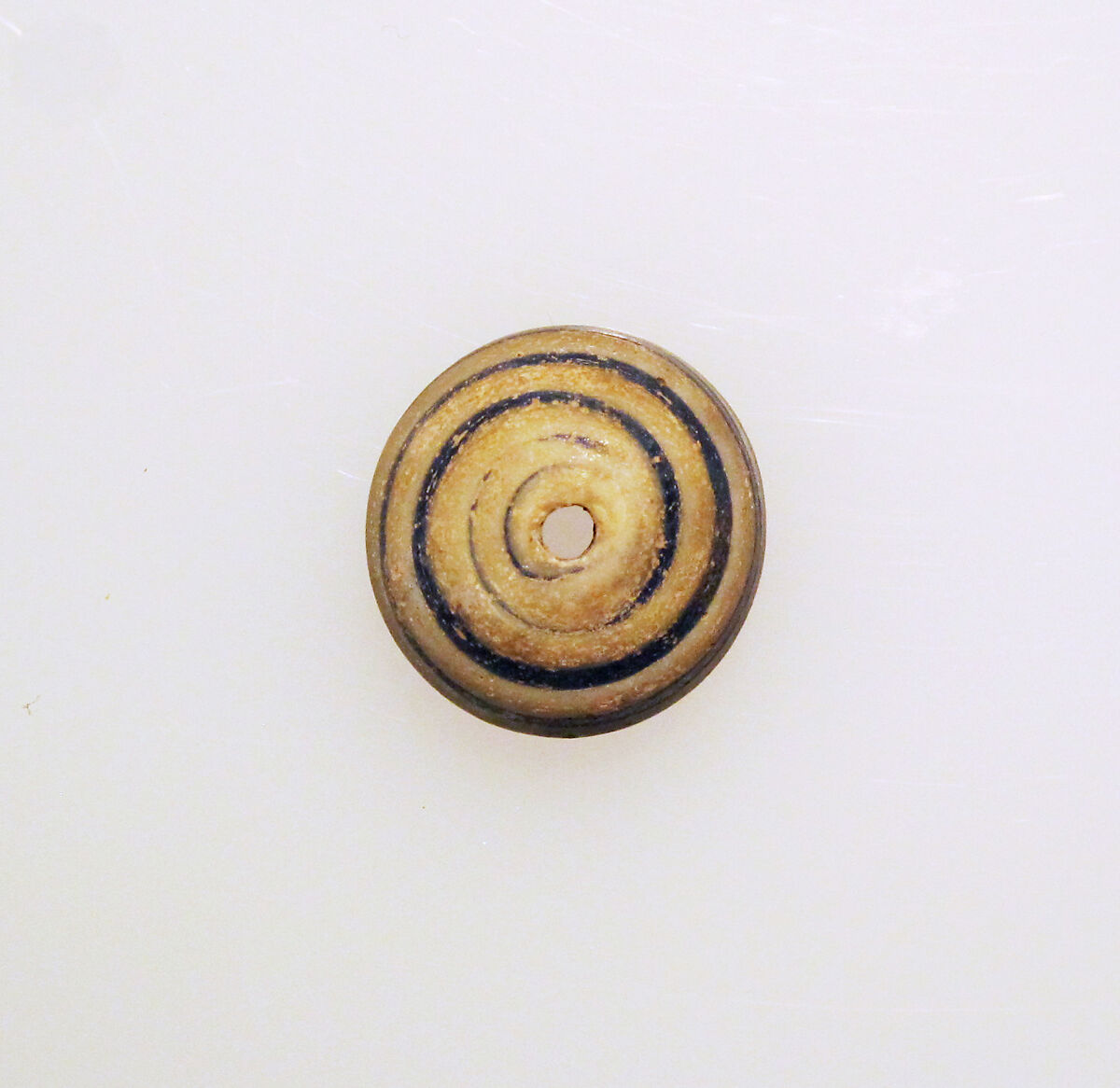 Glass spindle whorl, Glass, Roman 