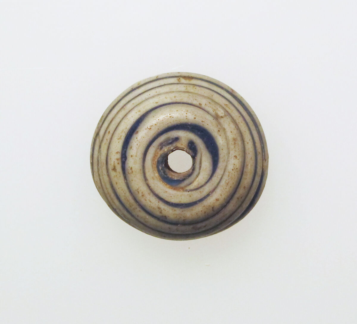 Glass spindle whorl, Glass, Roman 