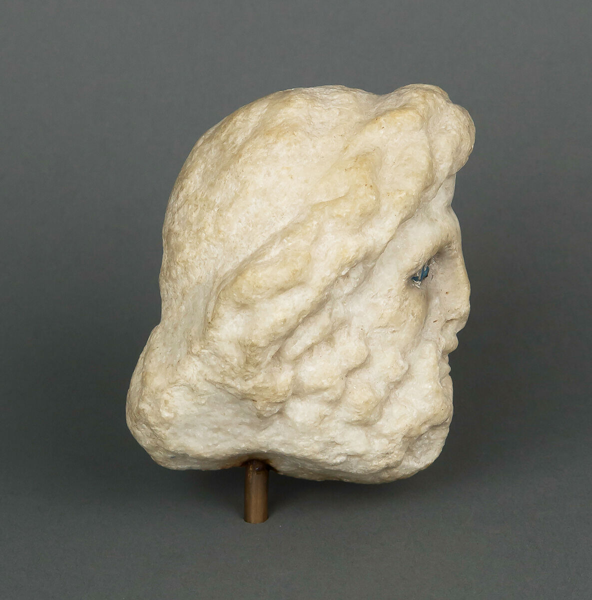 Head of a marble statuette of Asklepios, Marble, Island, Roman