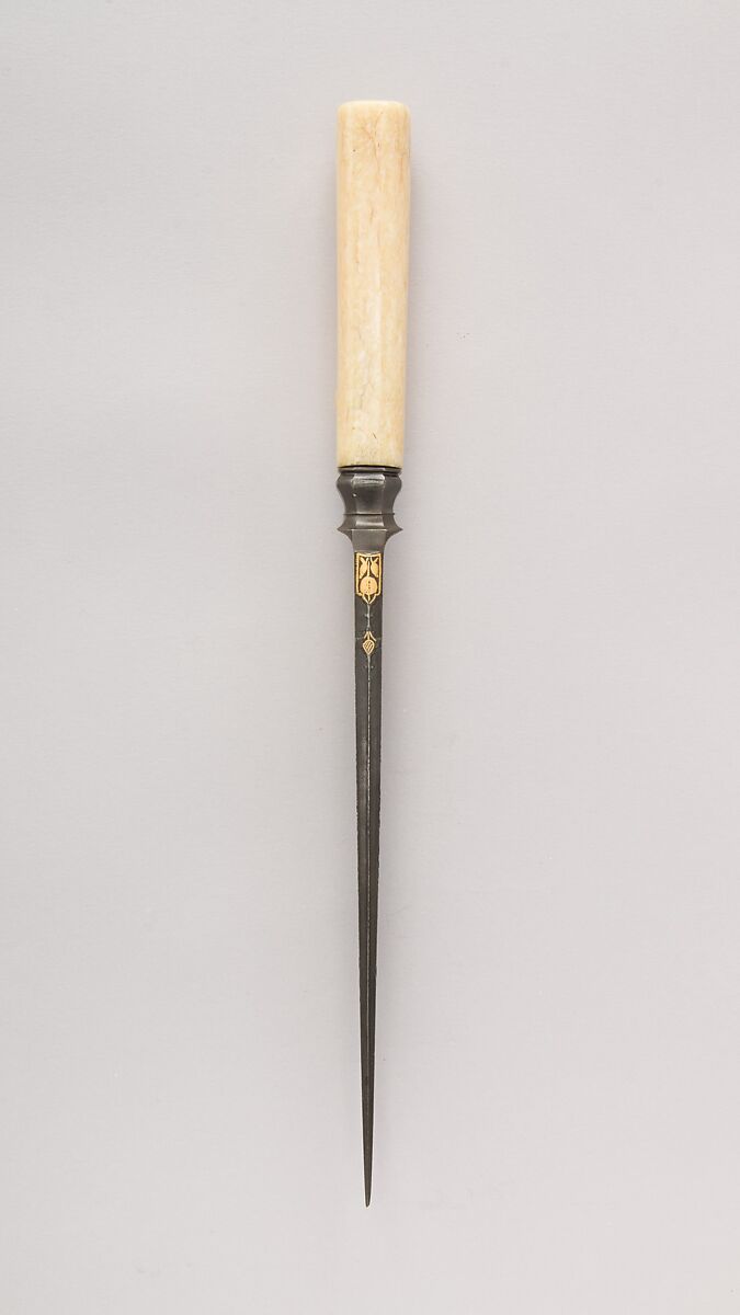 Dagger (Kard), Steel, ivory (walrus), gold, Iranian