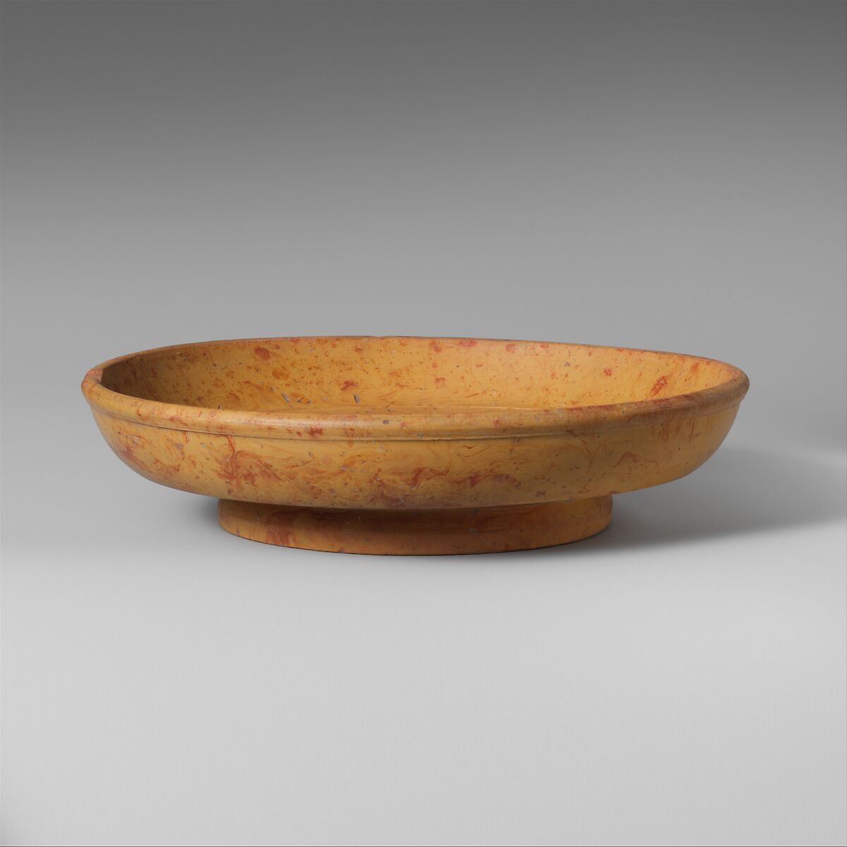 Terracotta marbled slip ware bowl