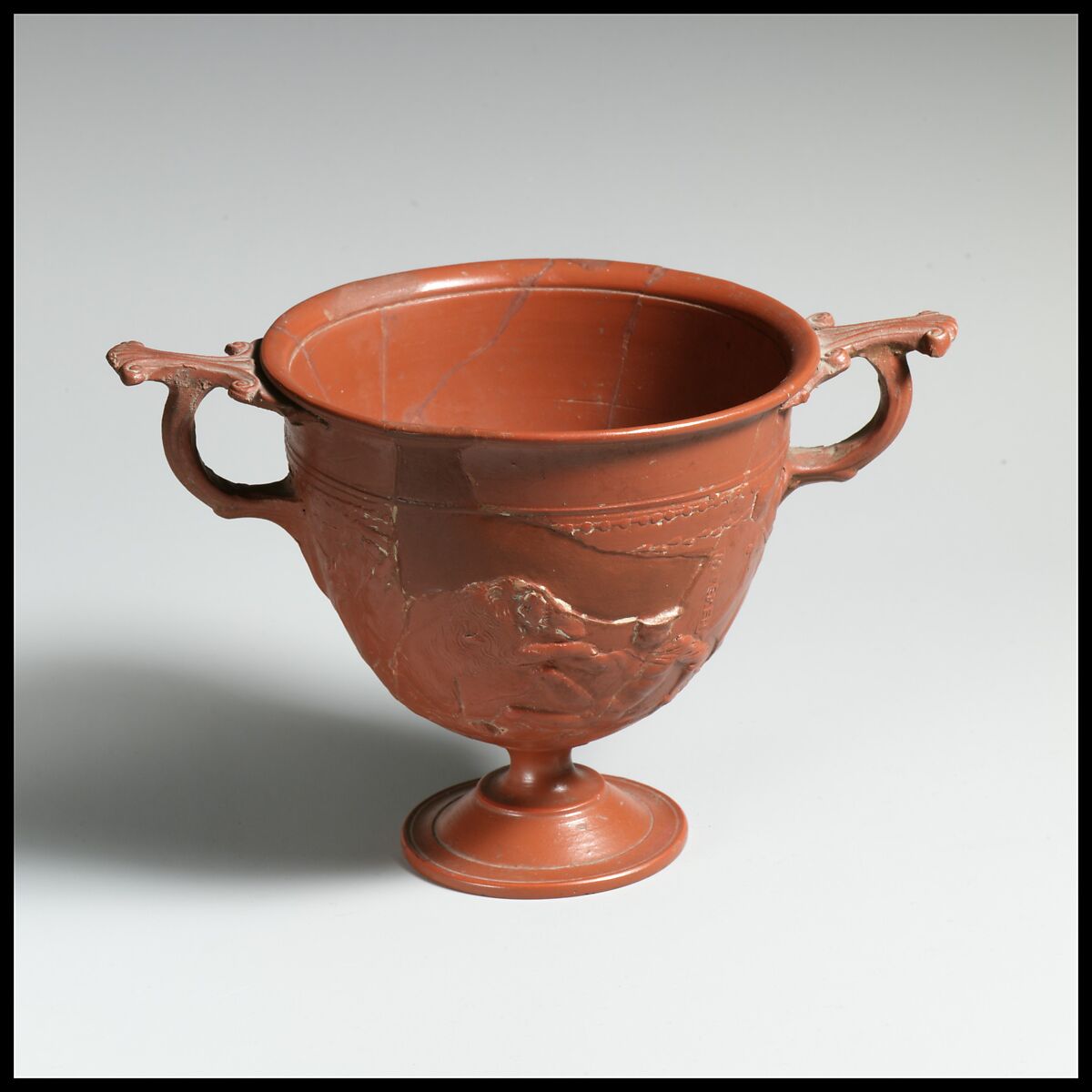 Terracotta scyphus (drinking cup), Terracotta, Roman