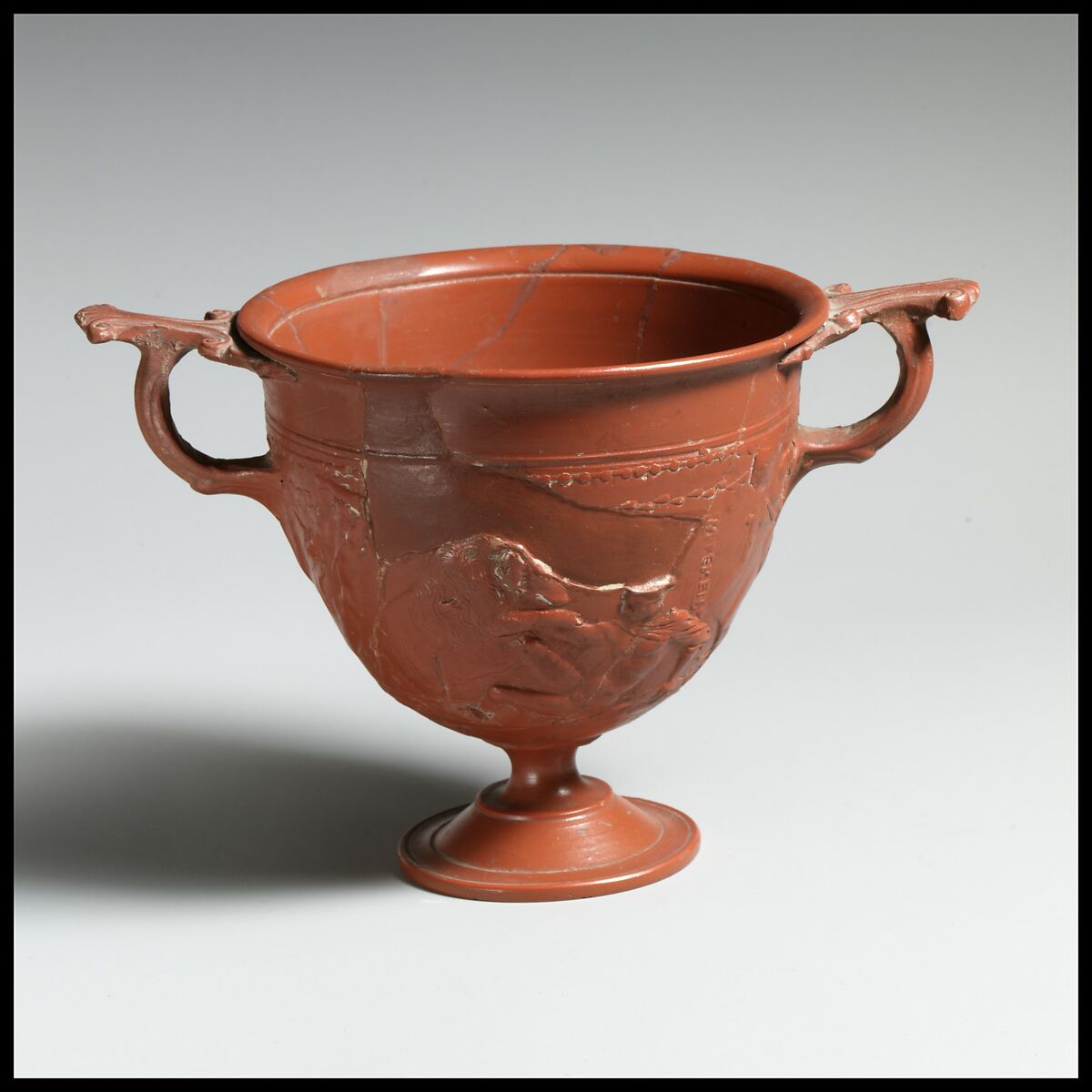 Terracotta scyphus (drinking cup), Terracotta, Roman