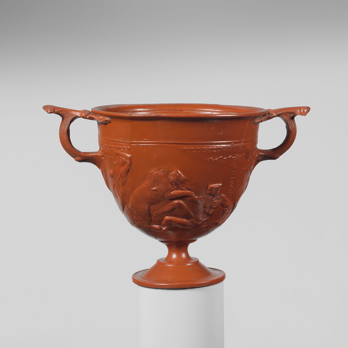 Terracotta scyphus (drinking cup), Terracotta, Roman 