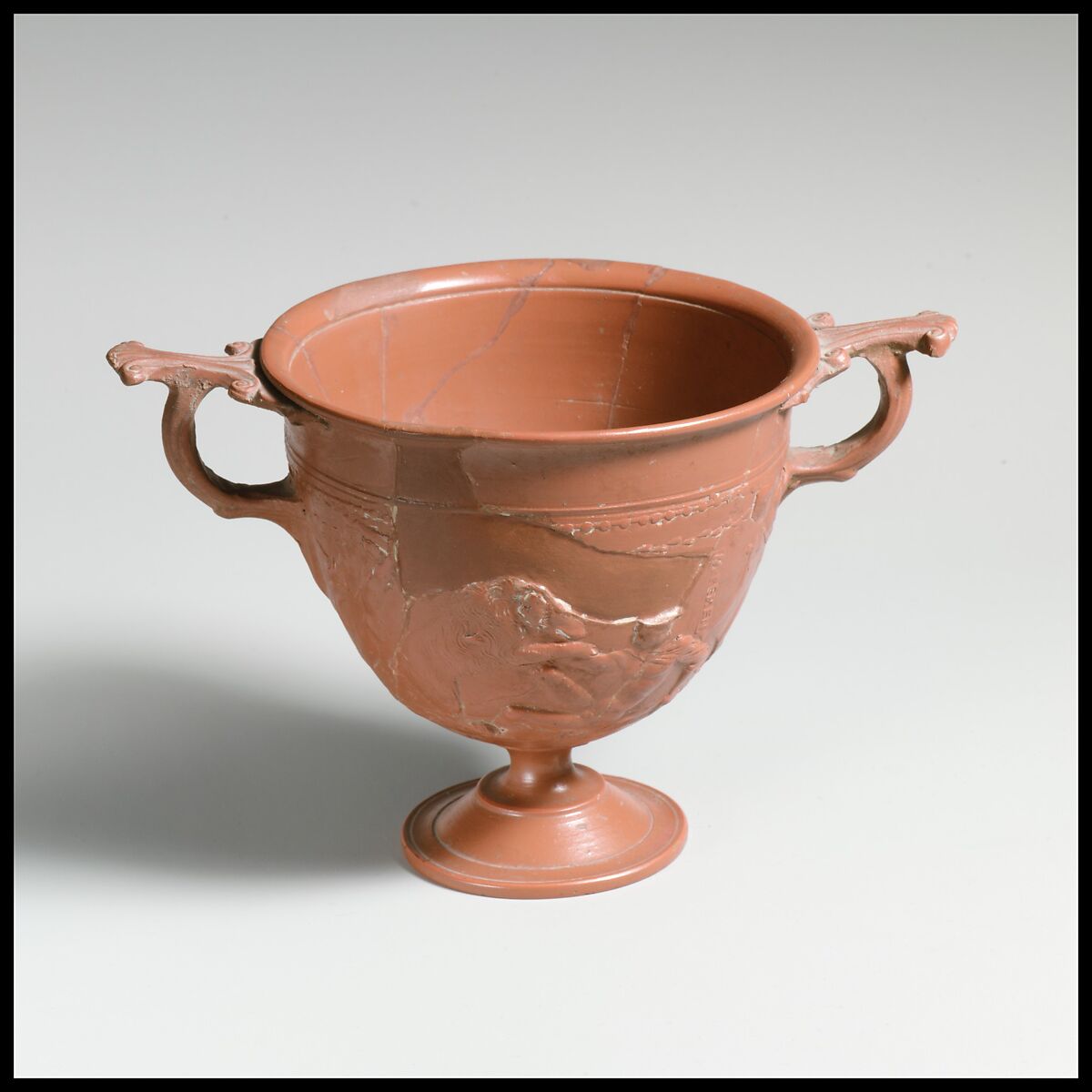 Terracotta scyphus (drinking cup), Terracotta, Roman