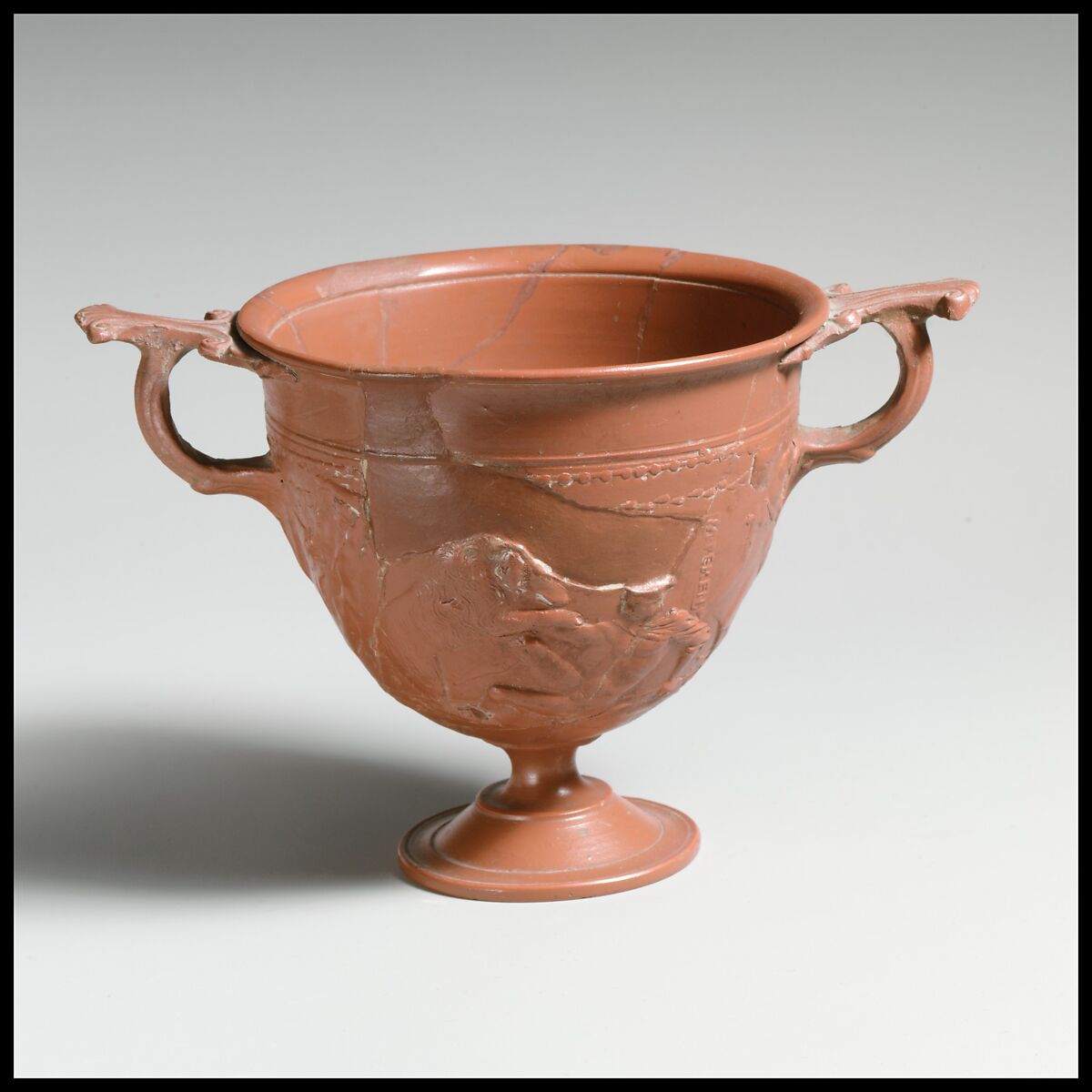 Terracotta scyphus (drinking cup), Terracotta, Roman