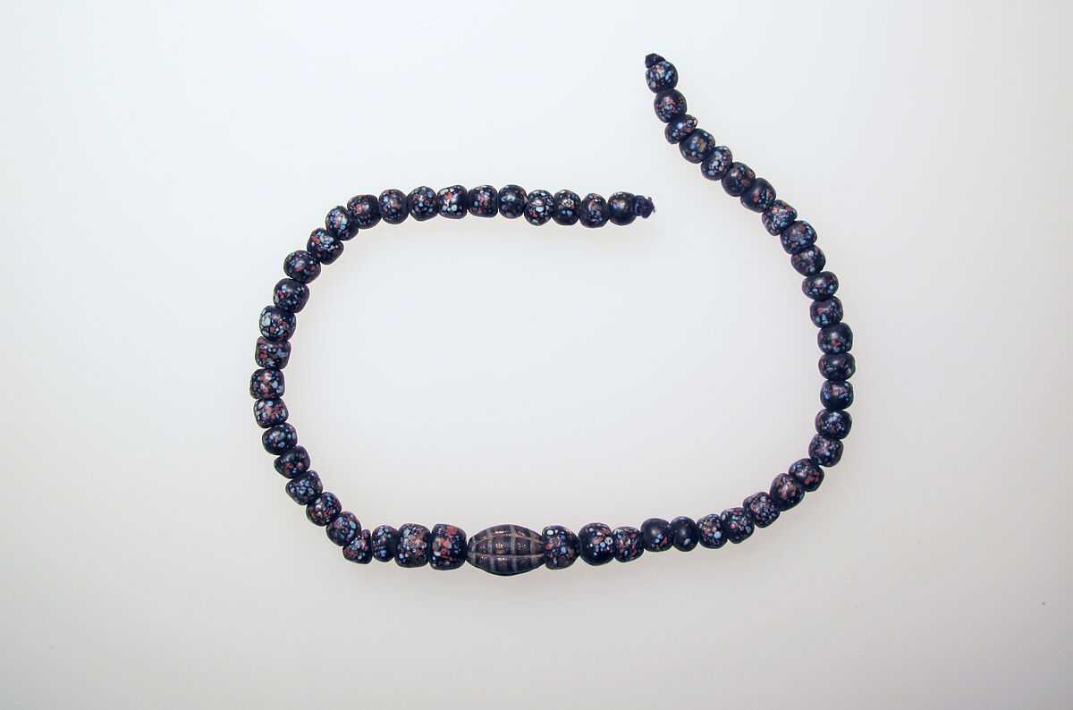 Necklace with 54 millefiori beads, Glass 