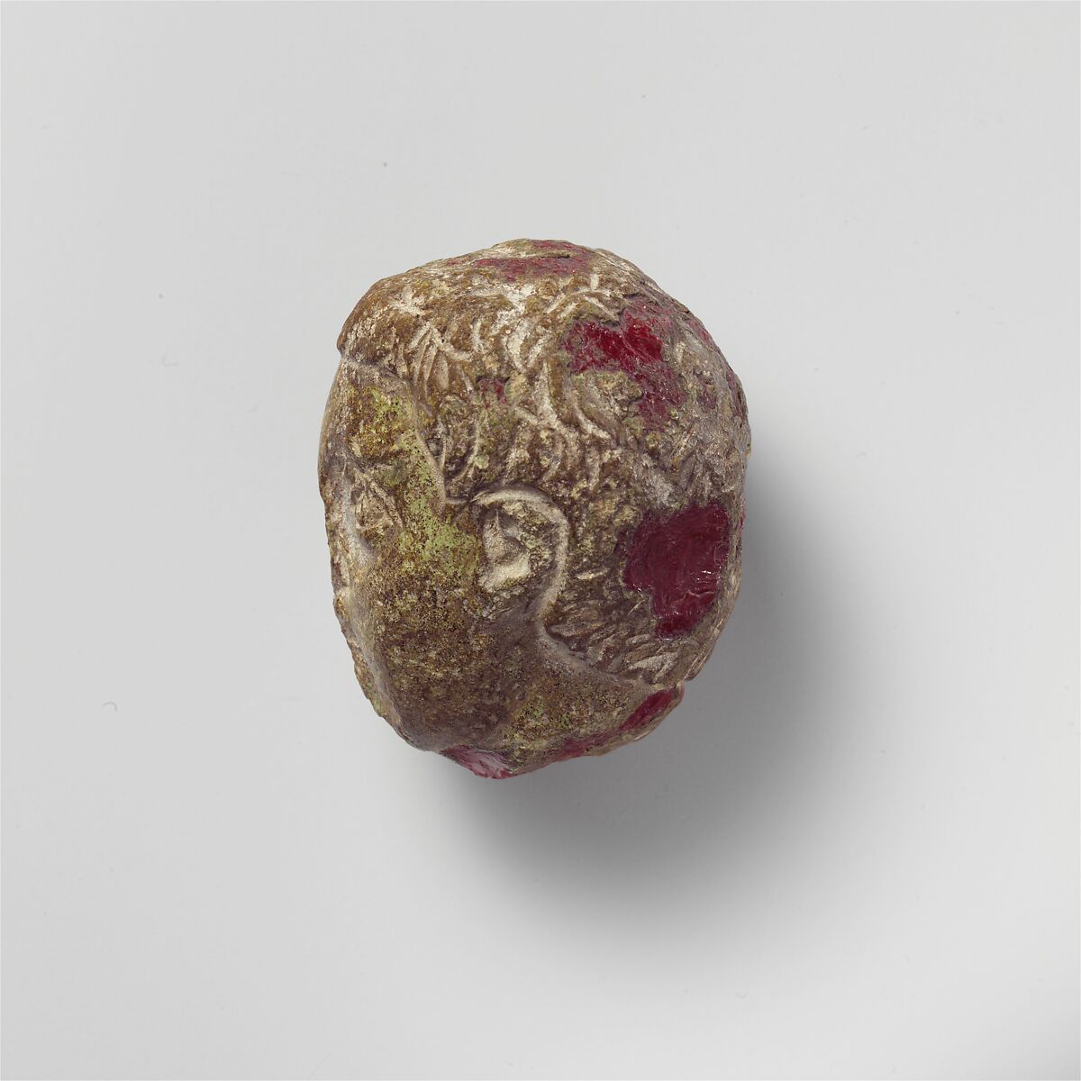 Glass portrait head, Glass, Roman