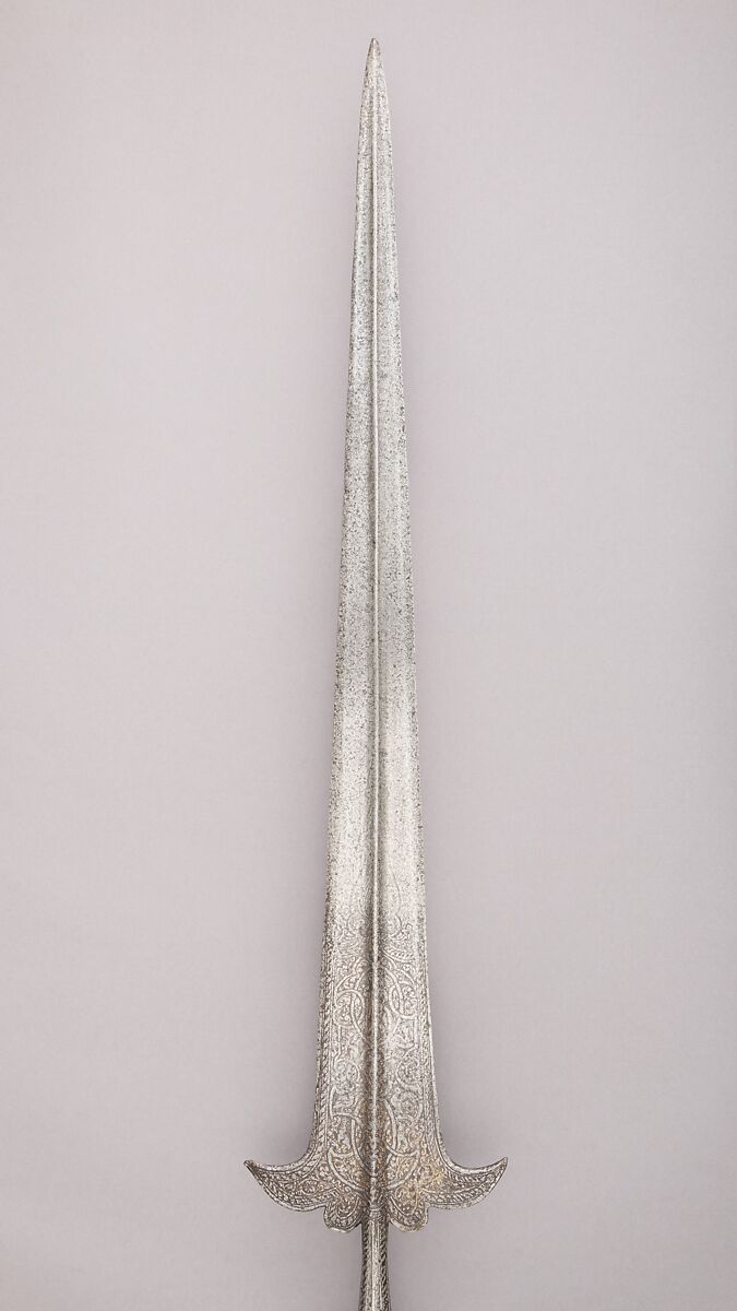 Partisan, Steel, wood, textile, brass, gold, Italian