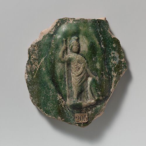 Terracotta vase fragment with relief of Minerva