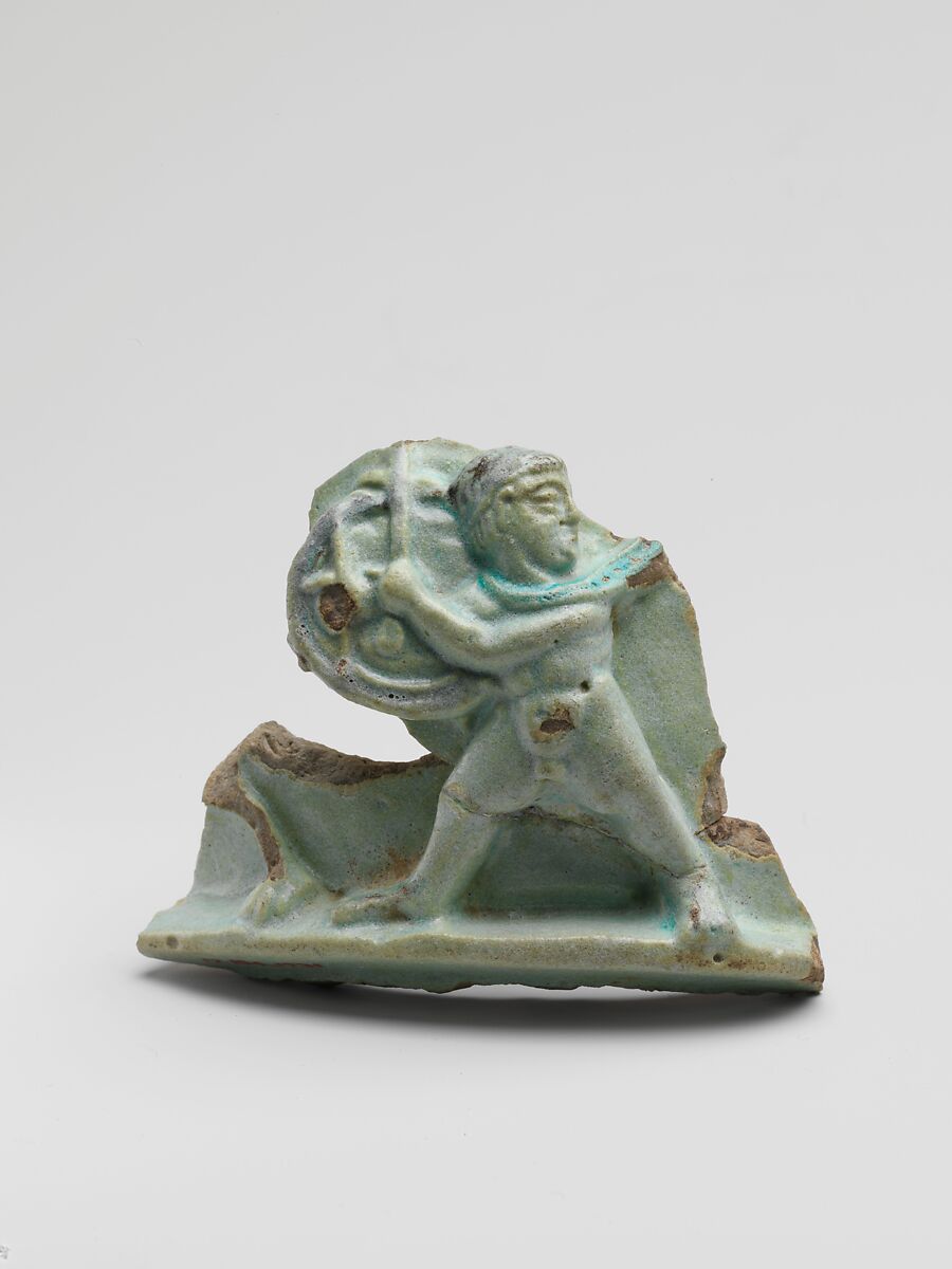 Faience vase fragment, Terracotta, Egyptian, Roman 