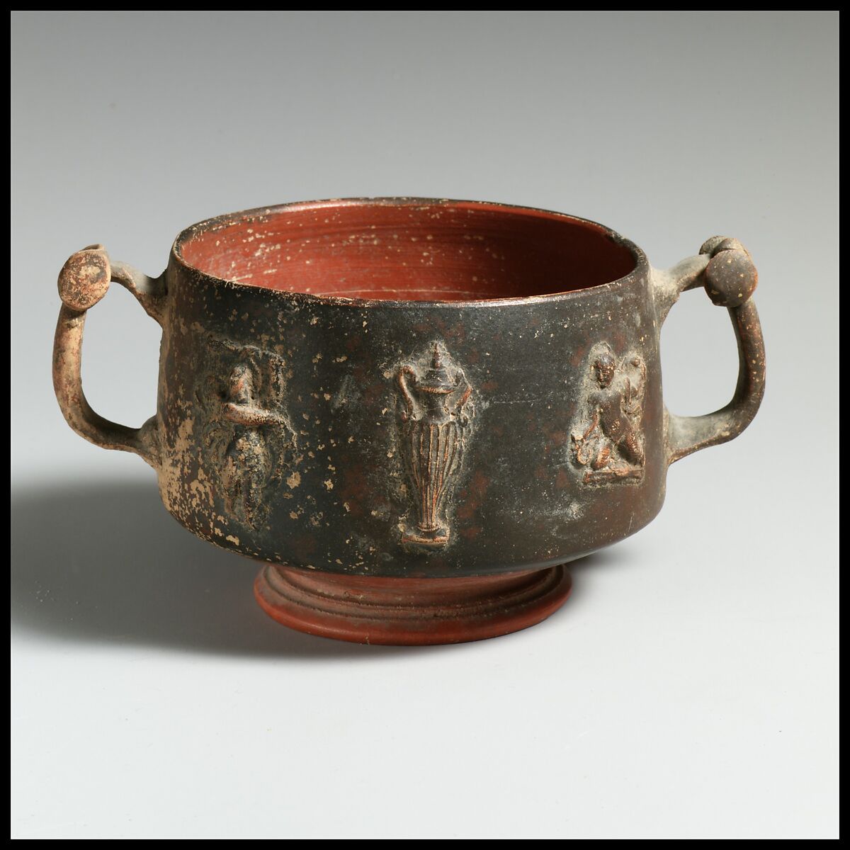 Terracotta cup with appliqués, Terracotta, Greek, Pergamene 