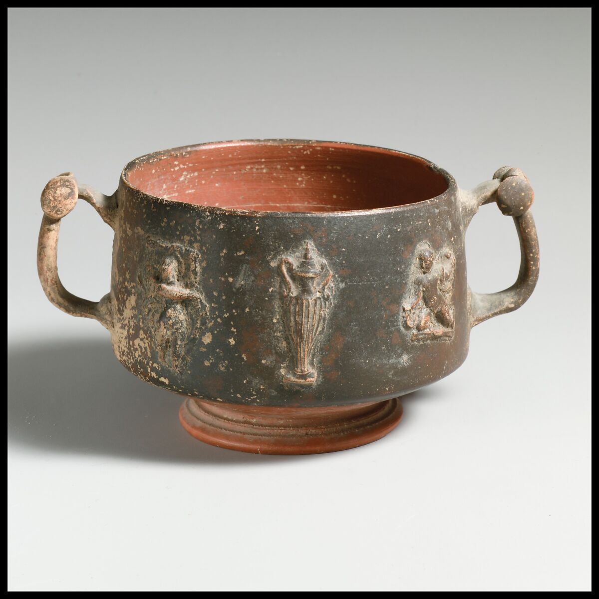 Terracotta cup with appliqués, Terracotta, Greek, Pergamene