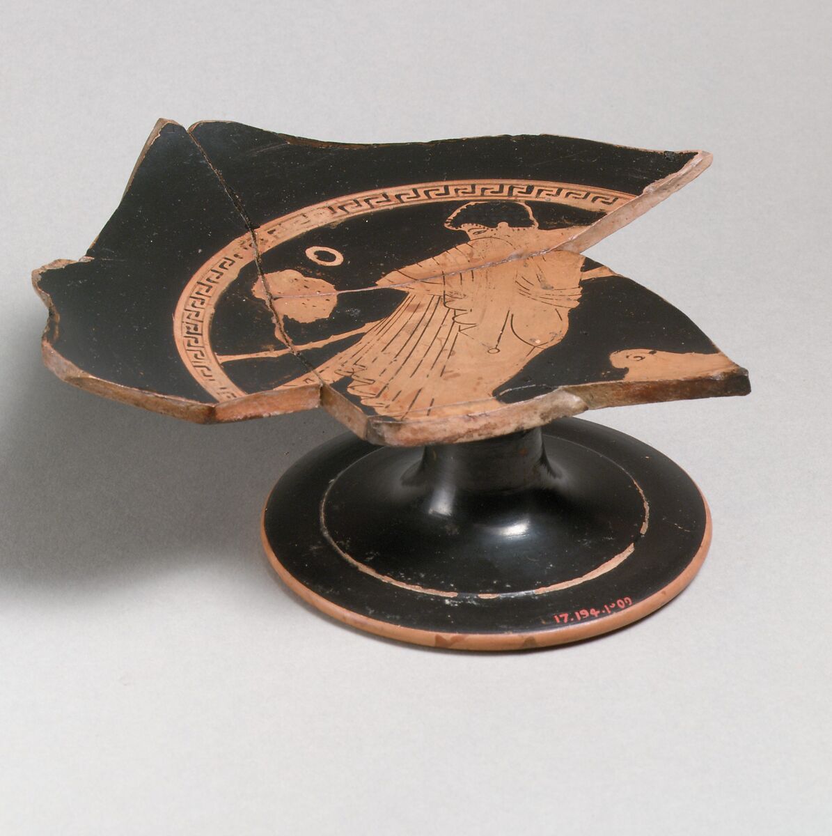 Kylix Fragment, Attributed to the Painter of Berlin 2268, Terracotta, Greek, Attic 
