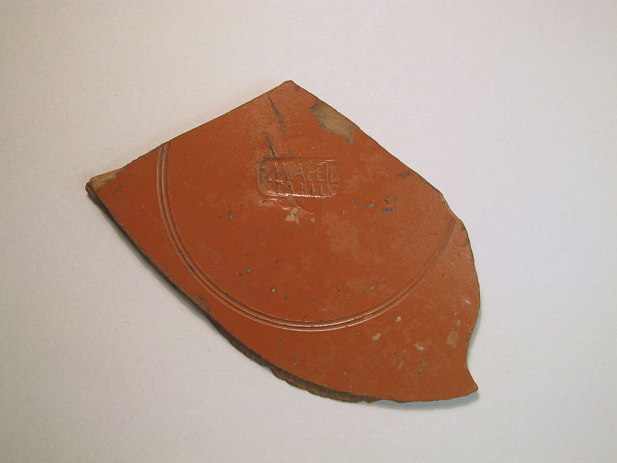 Vase fragment, Terracotta, Roman 