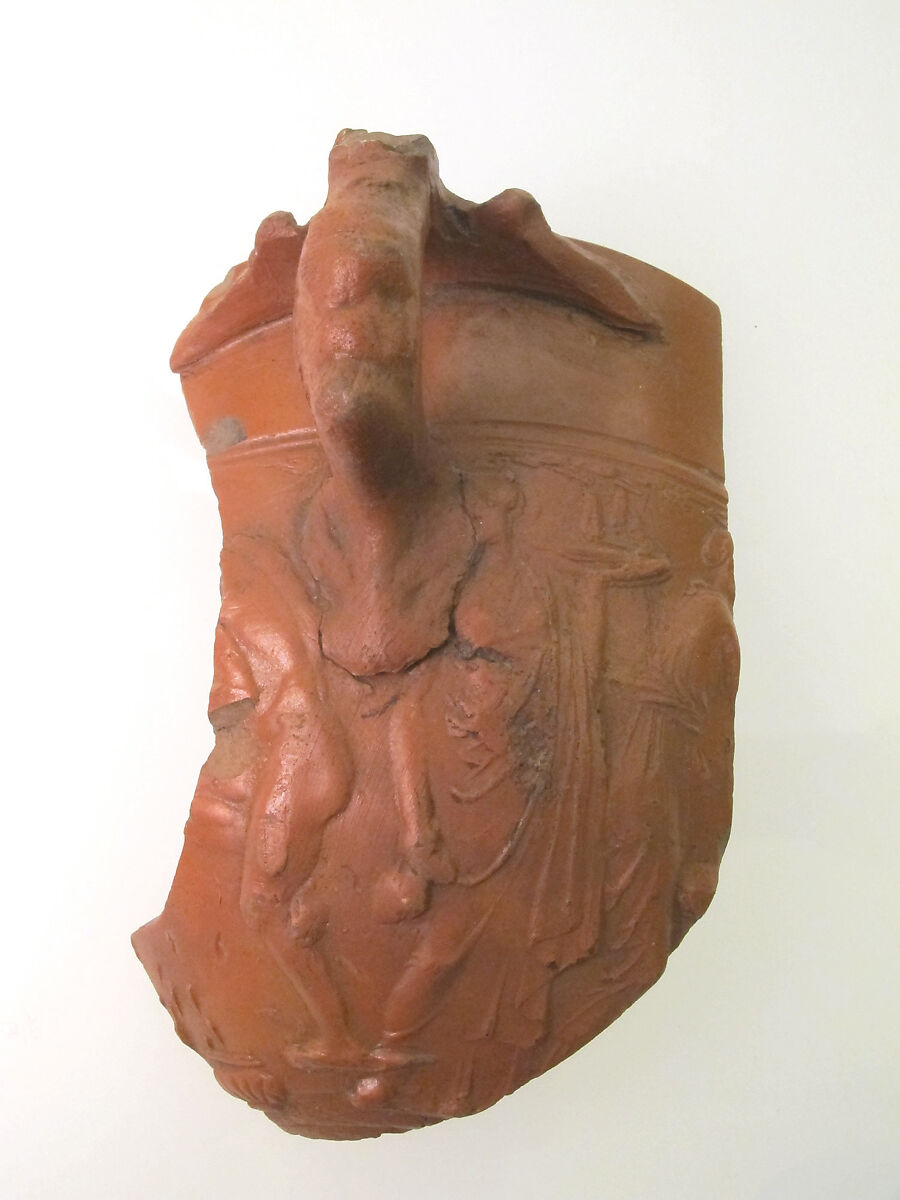 Vase fragment, Terracotta, Roman 