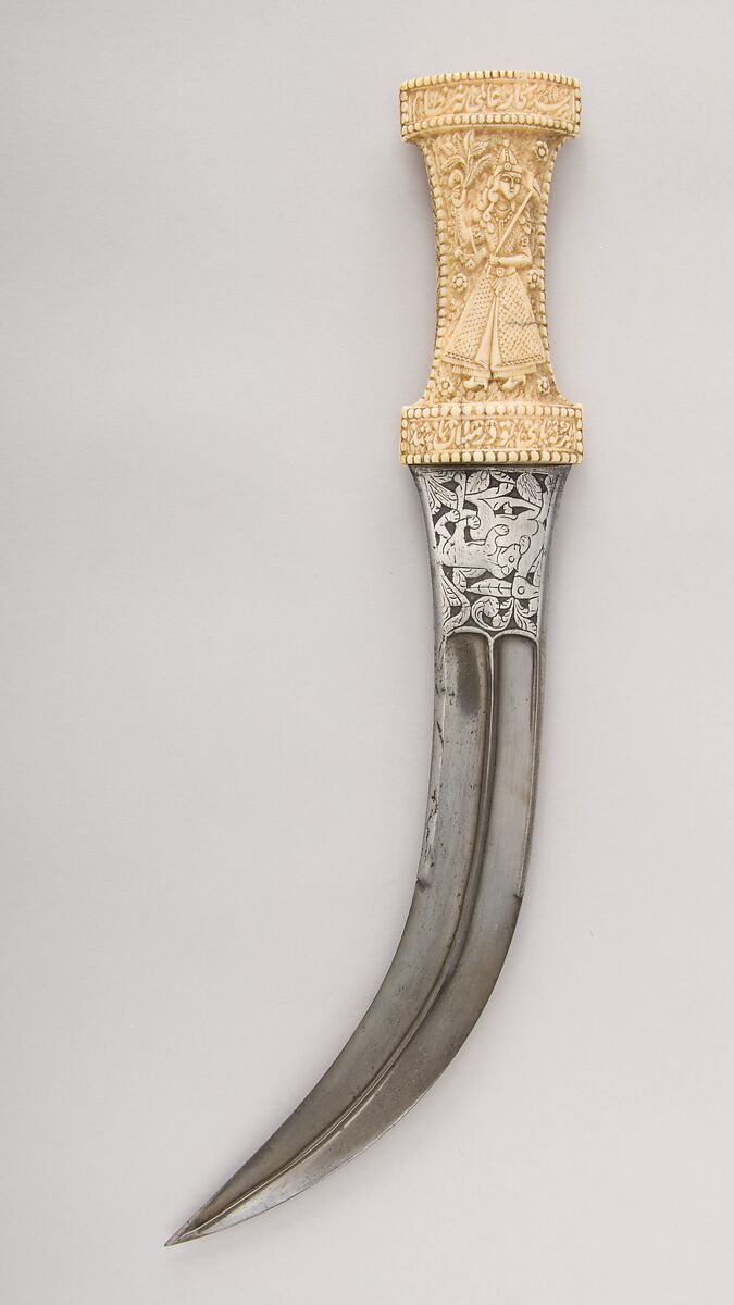 Dagger (Jambiya), Steel, ivory, Iranian