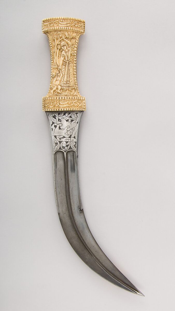 Dagger (Jambiya), Steel, ivory, Iranian