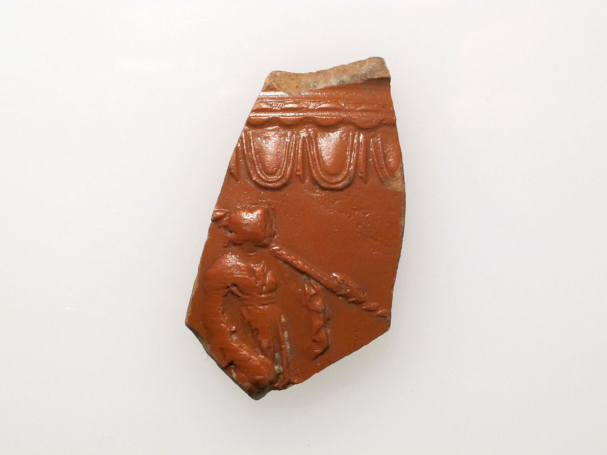 Vase fragment, Terracotta, Roman 