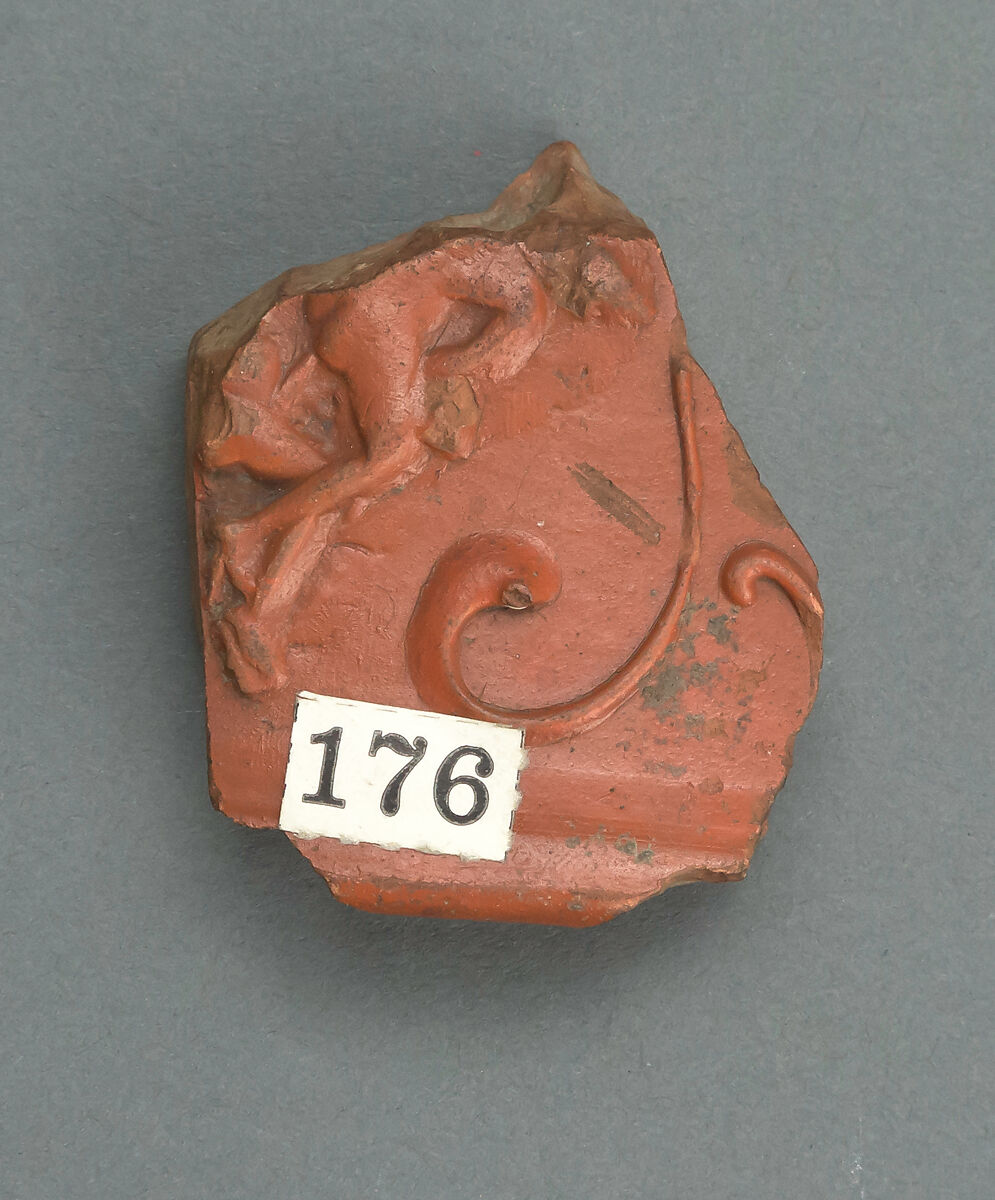 Vase fragment, Terracotta, Roman, Gaul 