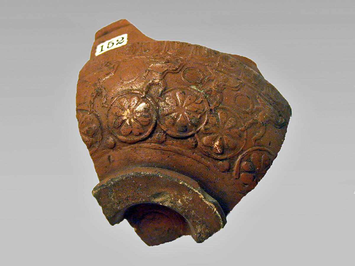 Vase fragment, Terracotta, Roman, Gaul 