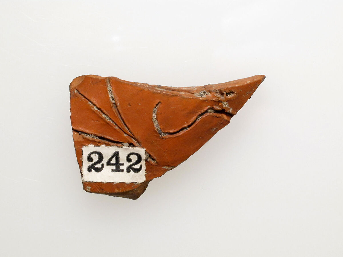 Vase fragment, Terracotta, Roman, Gaul 