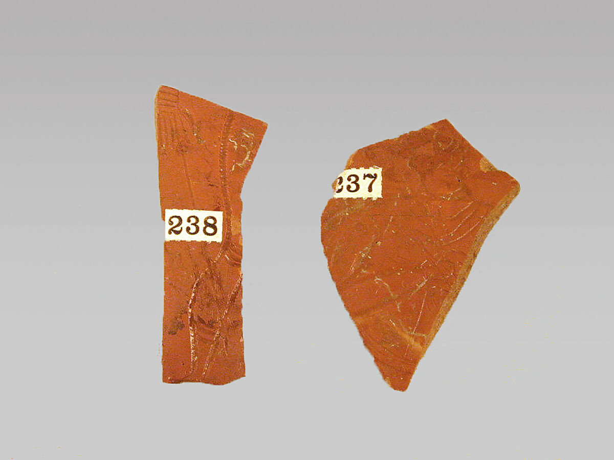 Vase fragment, Terracotta, Roman, Gaul 