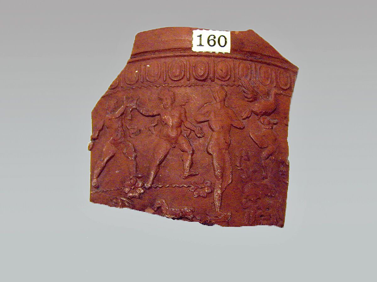 Vase fragment, Terracotta, Roman, Gaul 