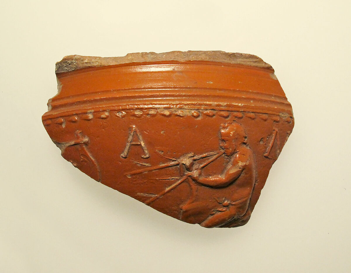 Vase Fragment, Terracotta, Roman 