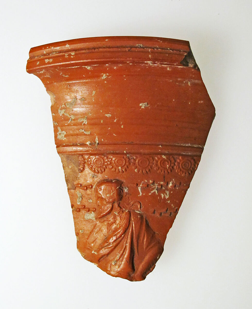 Vase Fragment, Terracotta, Roman 