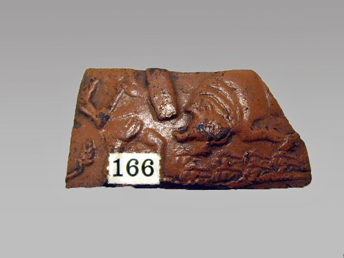 Vase fragment, Terracotta, Roman, Gaul 