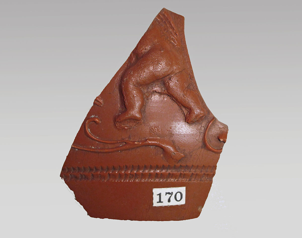 Vase fragment, Terracotta, Roman, Gaul 
