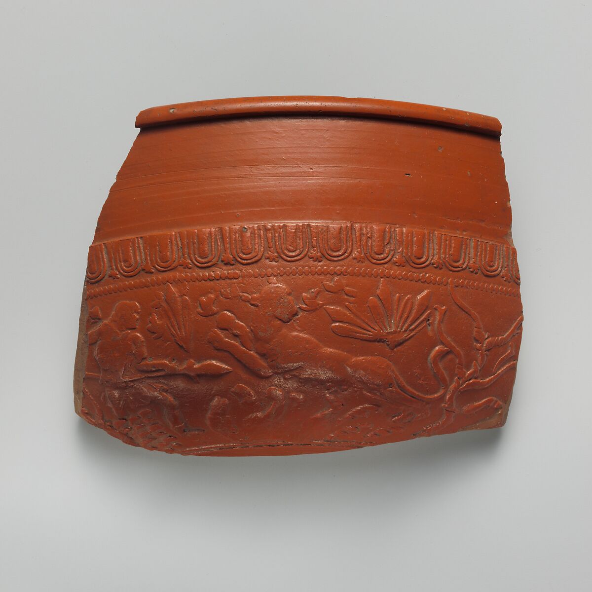 Terracotta bowl fragment, Terracotta, Roman 