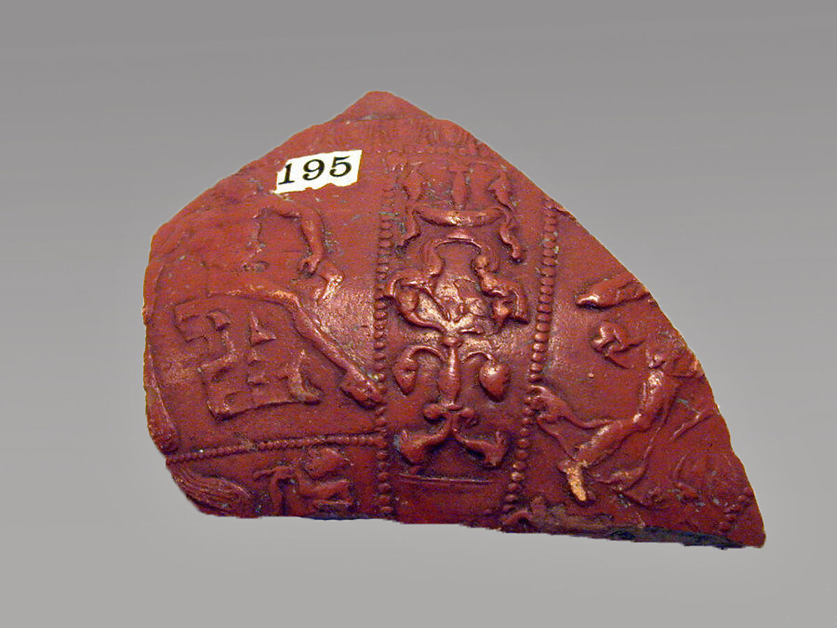 Vase fragment, Terracotta, Roman, Gaul 